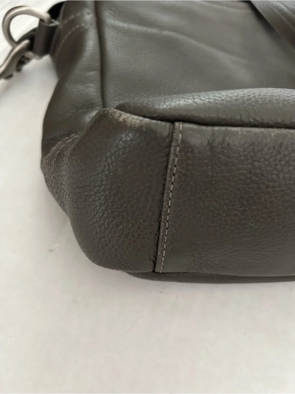 Coach Metropolitan Gray Leather Messenger Briefcase with Shoulder Strap